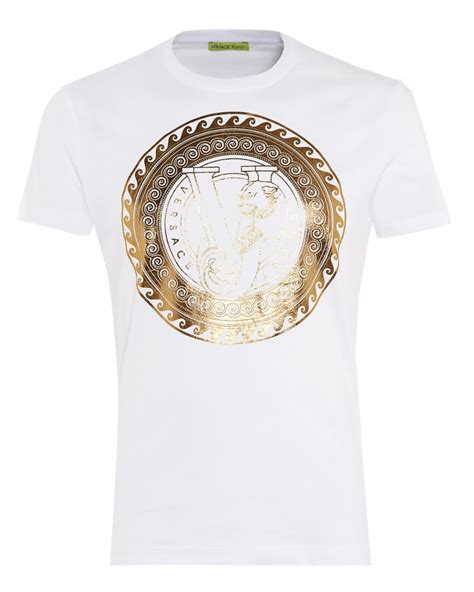 versace t shirts cheap gold blue white